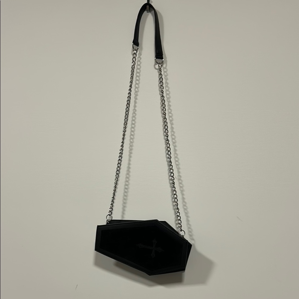 Black Coffin-Shaped Crossbody Bag